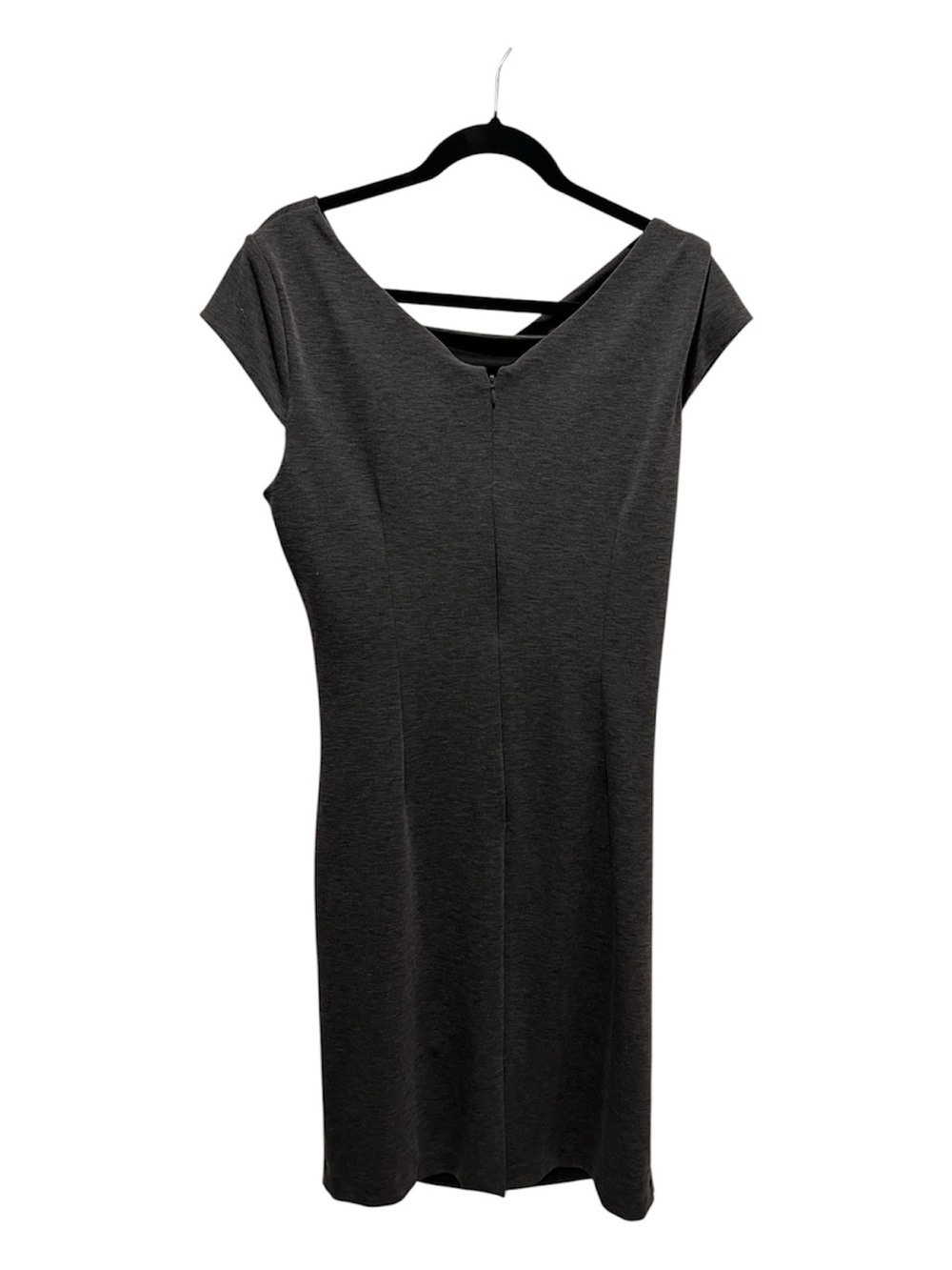 White House Black Market Charcoal Cap-Sleeve Midi Sheath Dress - Picture 3 of 6